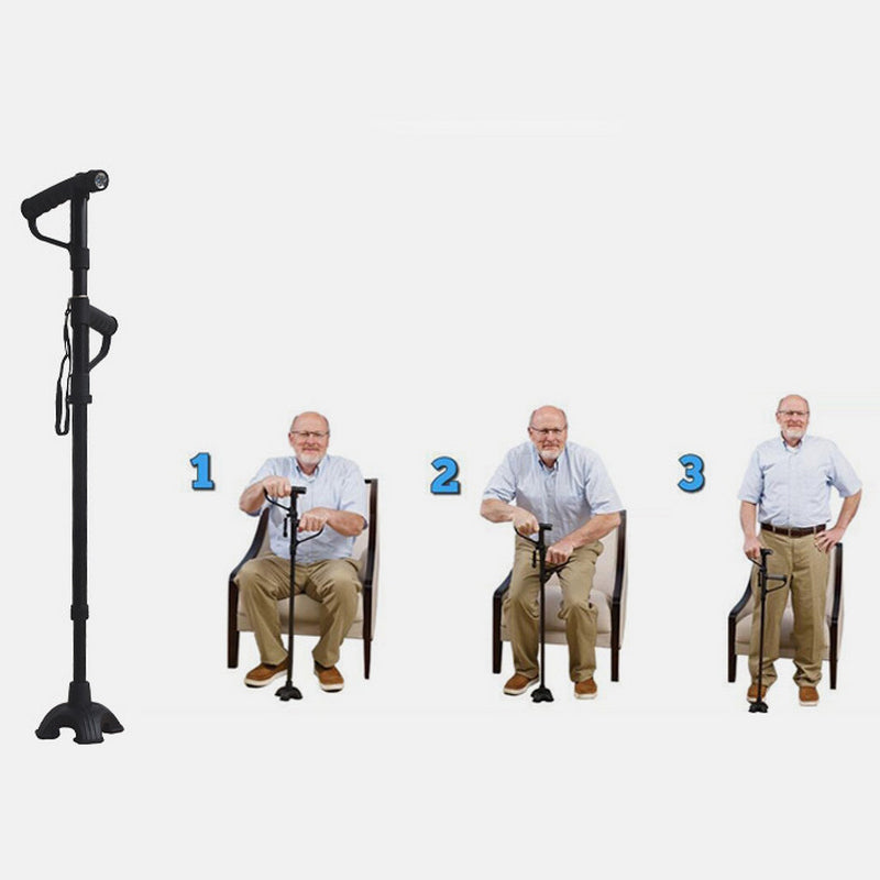 Non-slip Foldable Walking Stick With Led Light