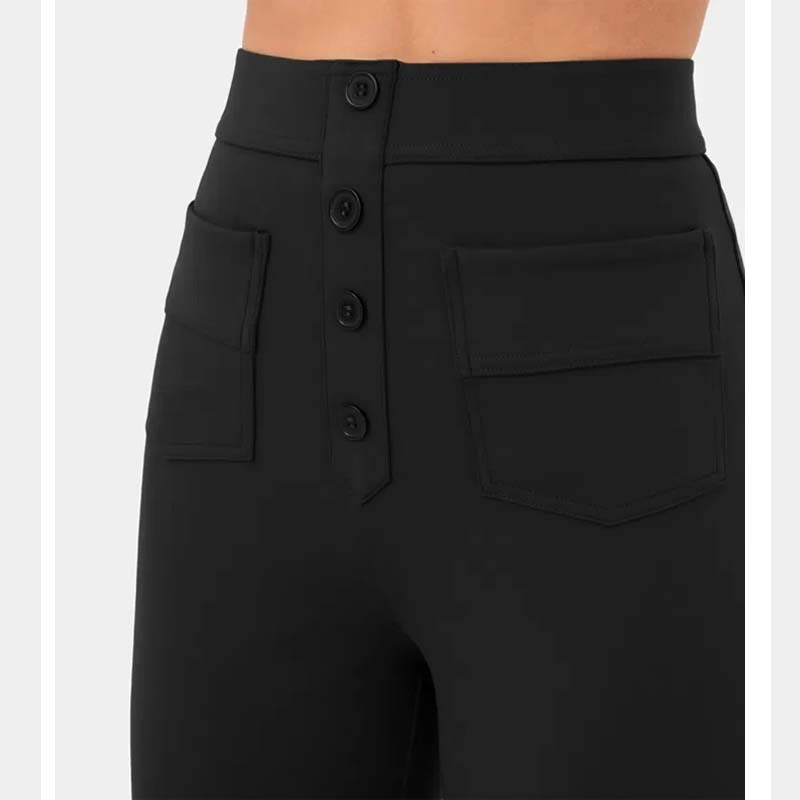 Multiple Pockets Straight Leg Casual Pants