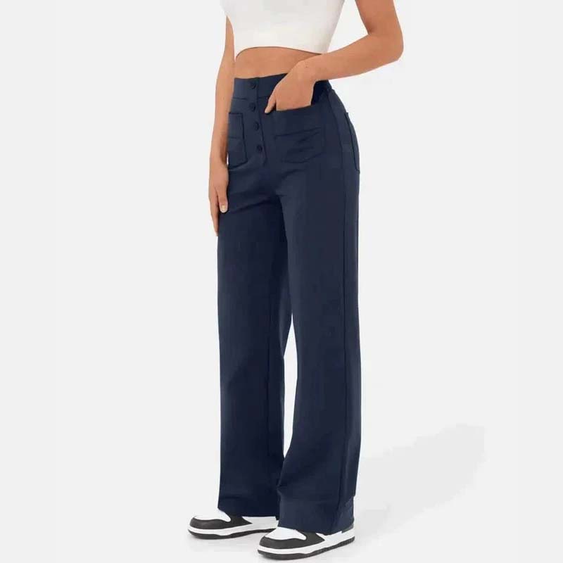Multiple Pockets Straight Leg Casual Pants