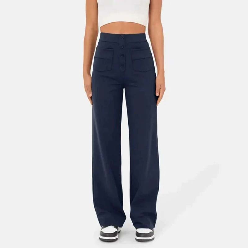 Multiple Pockets Straight Leg Casual Pants