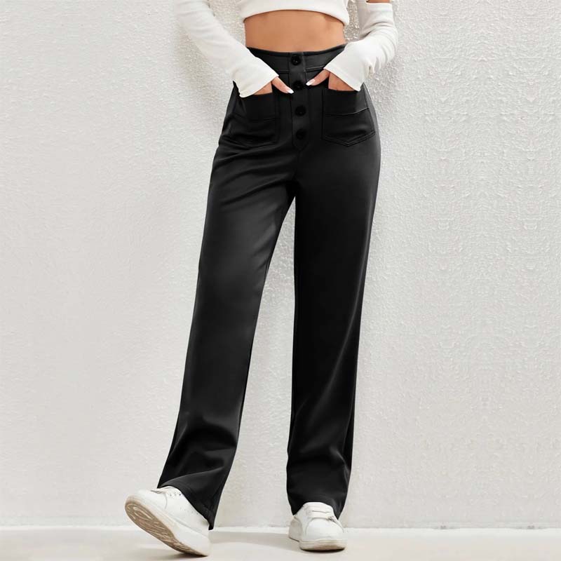 Multiple Pockets Straight Leg Casual Pants