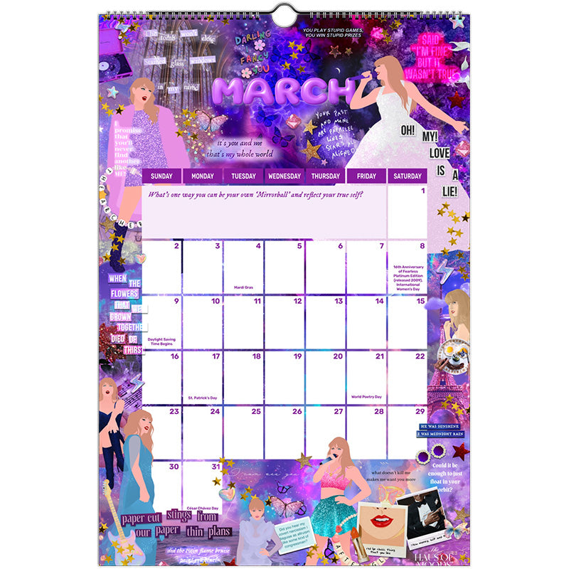 2025 Eras Lyrics & Easter Eggs Calendar