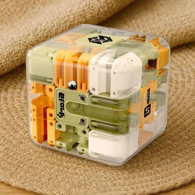 3D Rolling Ball Maze Cube