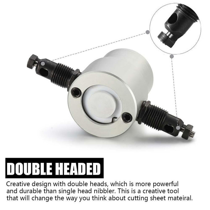 Nibbler Cutter Drill Attachment Double Head Metal Sheet