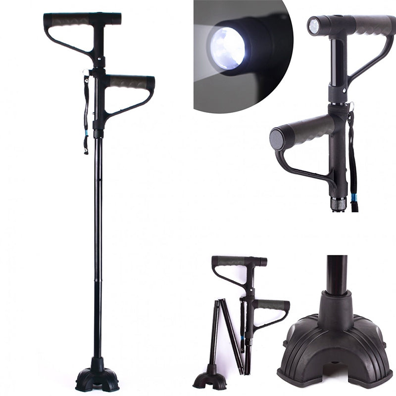 Non-slip Foldable Walking Stick With Led Light