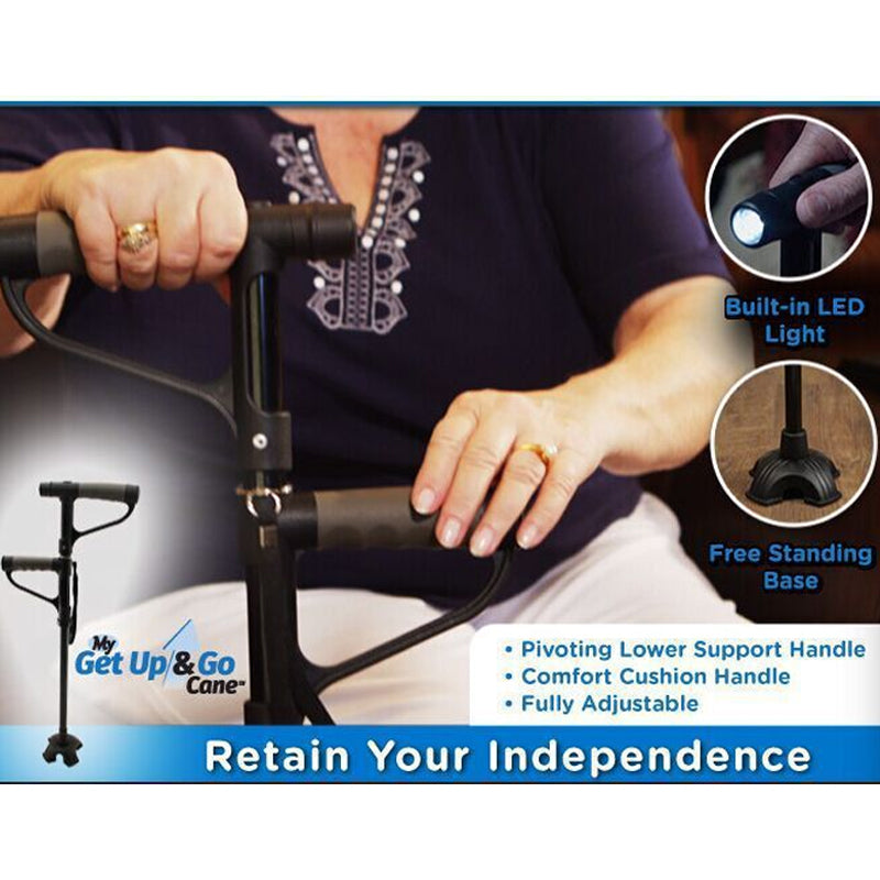 Non-slip Foldable Walking Stick With Led Light